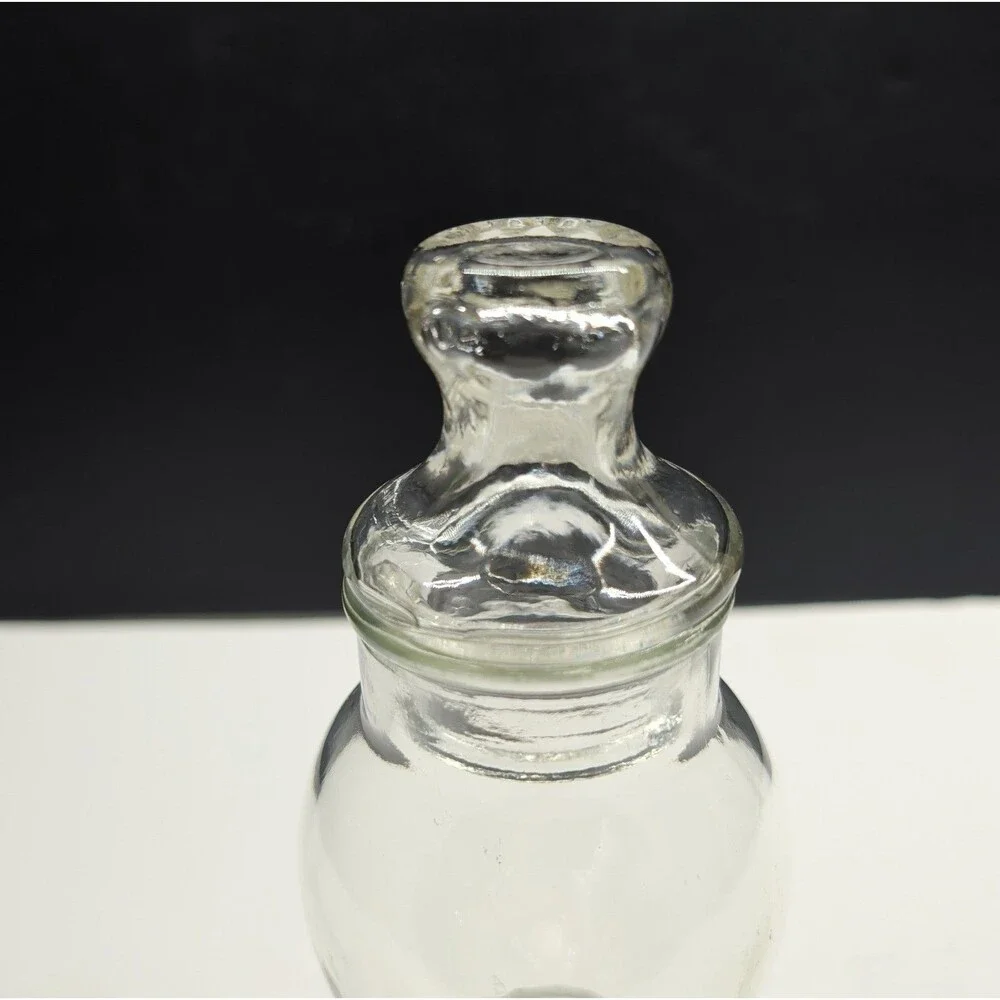 ​Vintage Clear Glass Pedestal Apothecary Jar Lidded Candy Dish Urn